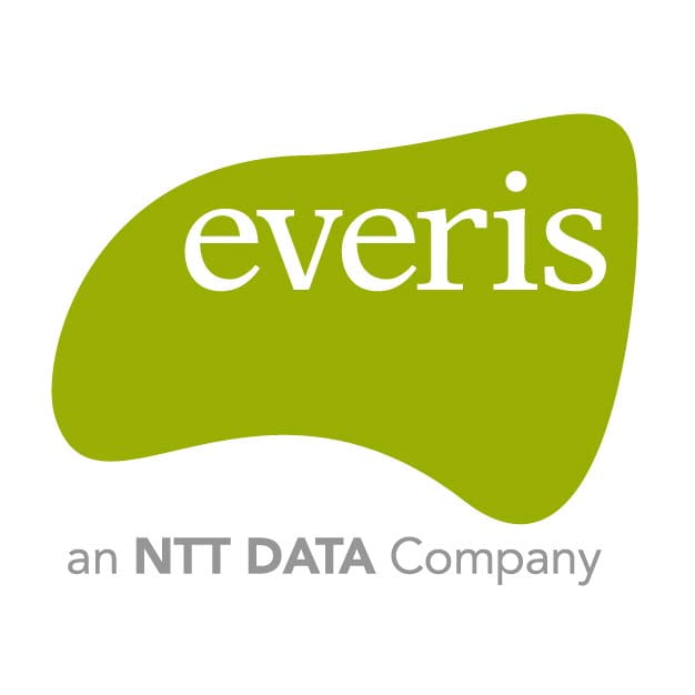 un logotipo verde con las palabras EverVis una compañía de datos NTT
