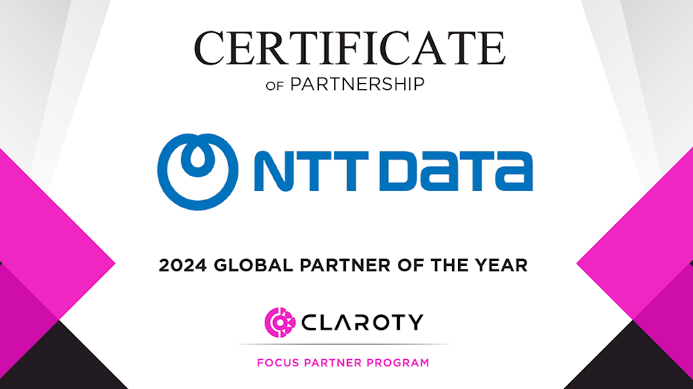 2024 Claroty's Global Partner of the Year: NTT DATA