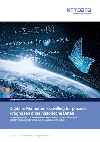 Cover des Whitepapers "Digitaler Mathematik-Zwilling für präzise Prognosen ohne historische Daten"