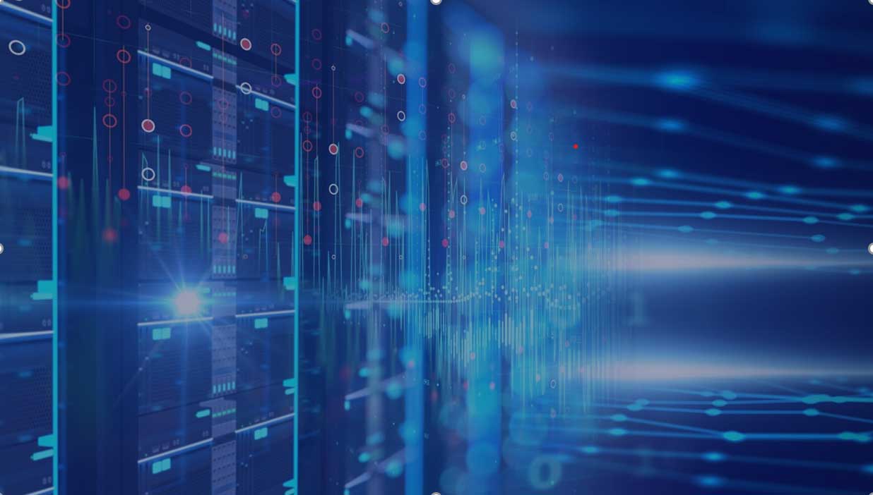 Luci su sfondo blu_Evento NTT DATA Zero Trust