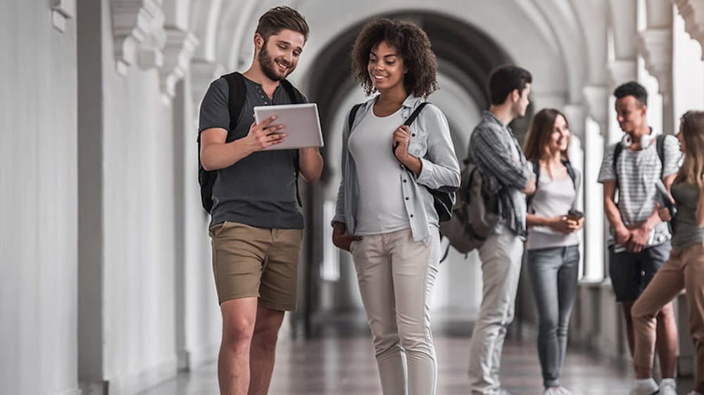 Students in the hall