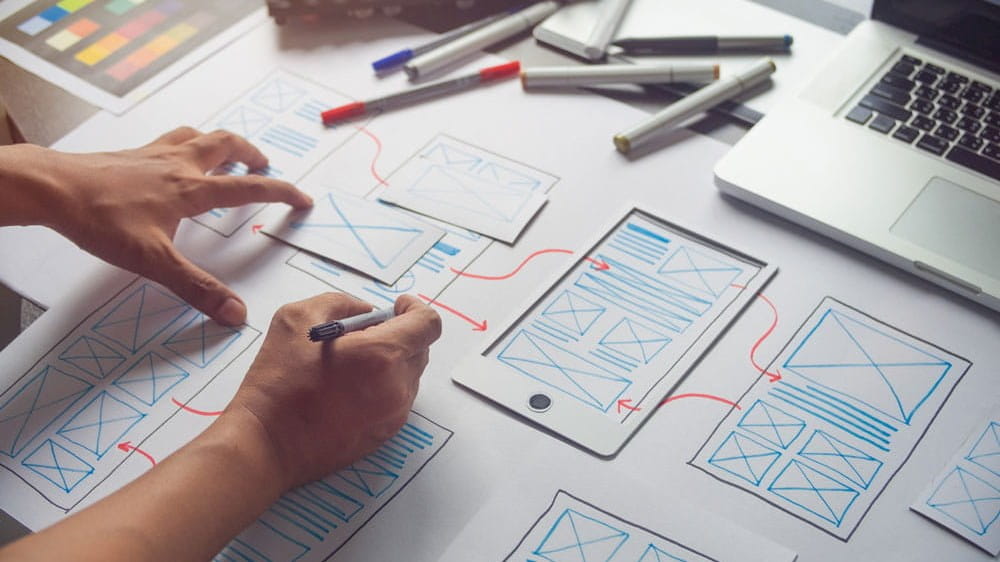 a person working on a website design