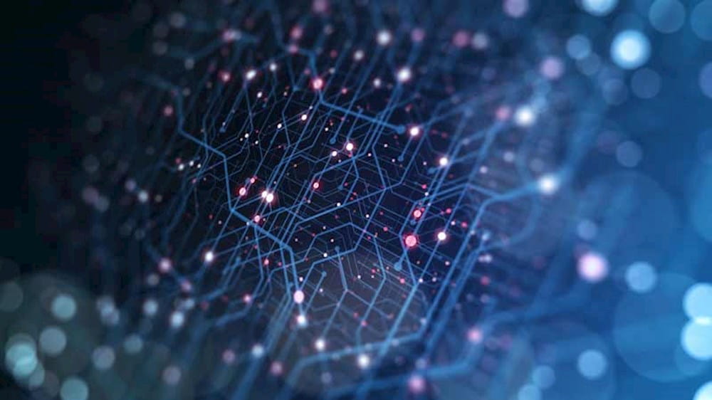 an abstract image of a network of dots and lines