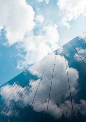 modern building and clouds