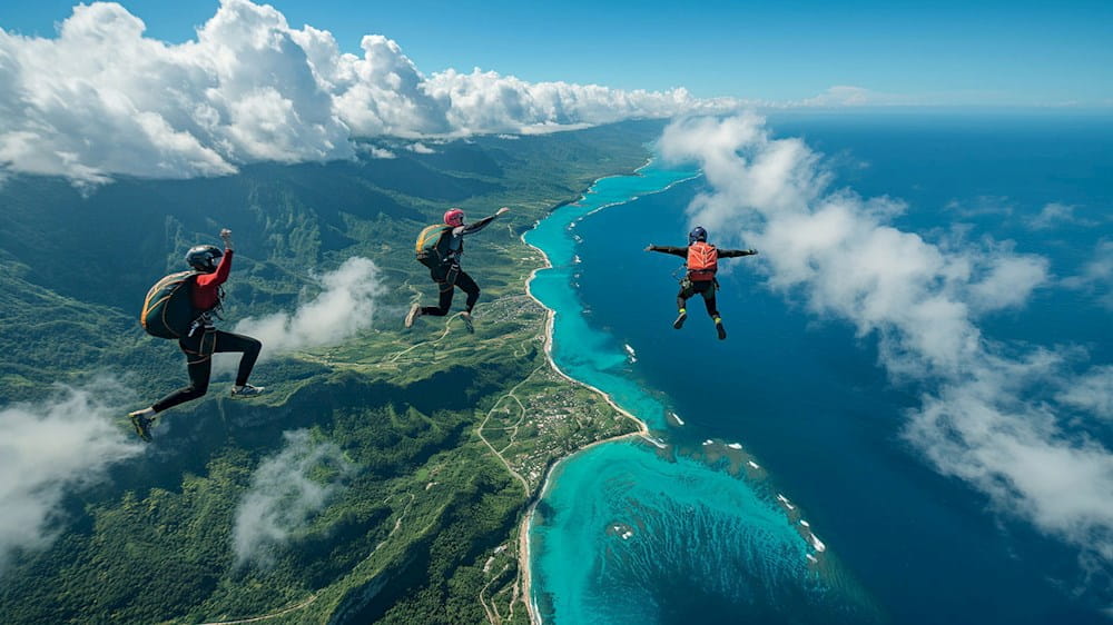 People parachuting