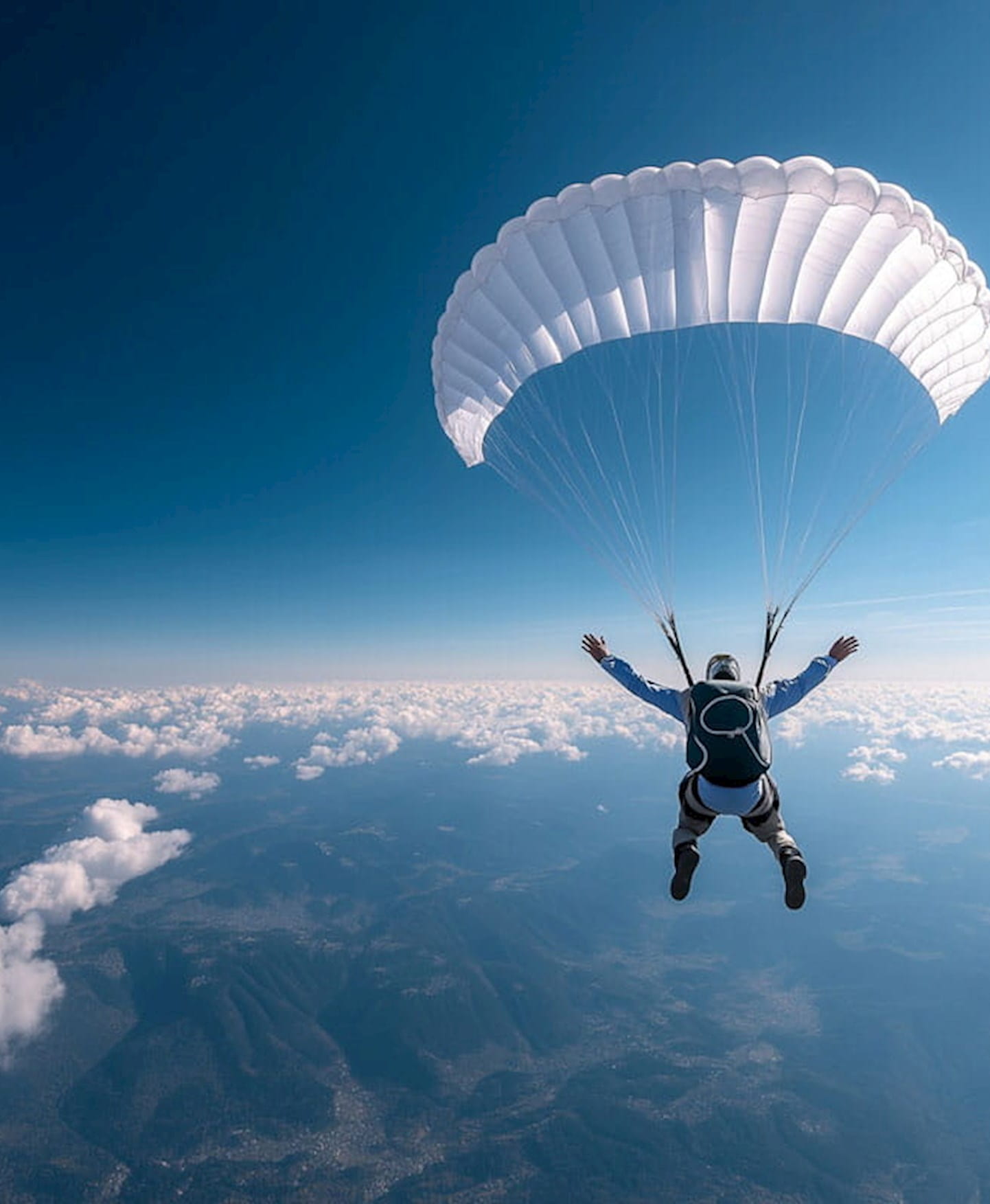 Man parachuting