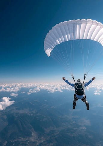 Man parachuting