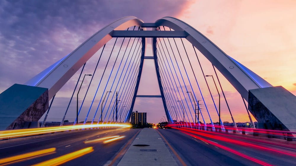 Bridge on a sunset
