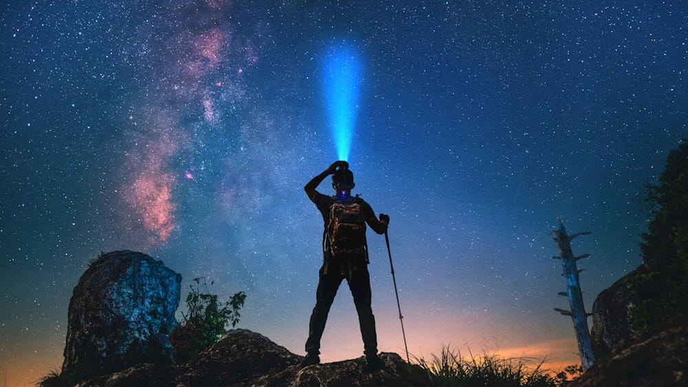 man watching the stars