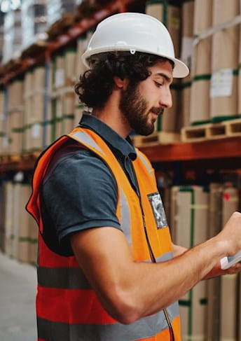 Technician on building site