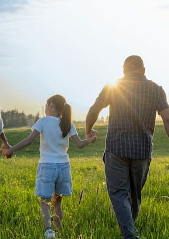 Family in the countryside