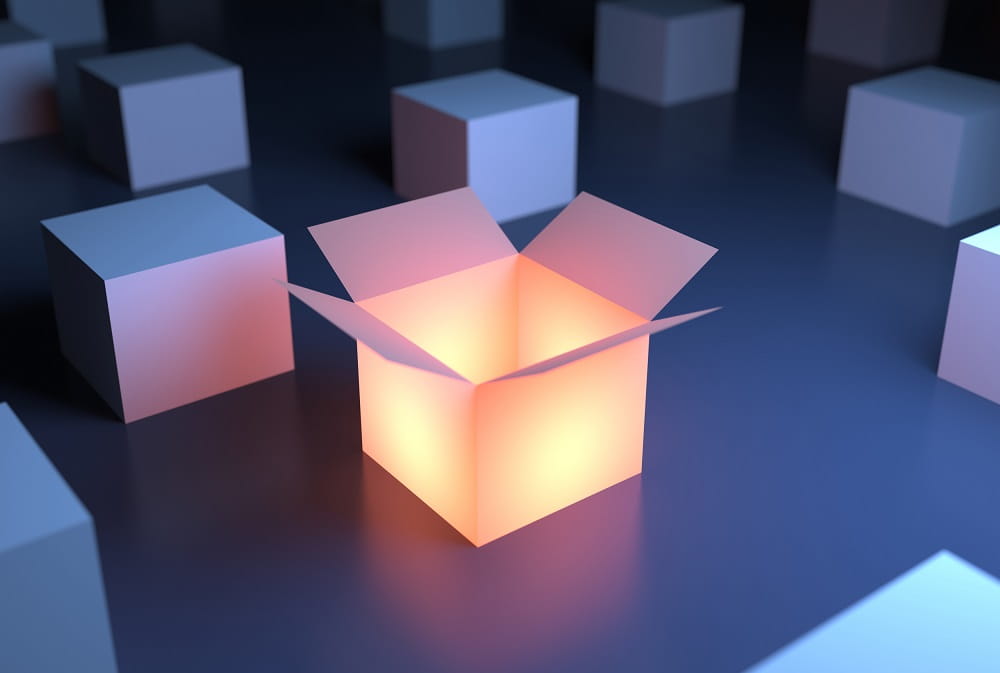 a box with a light inside