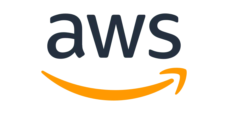 the aws logo on a green background