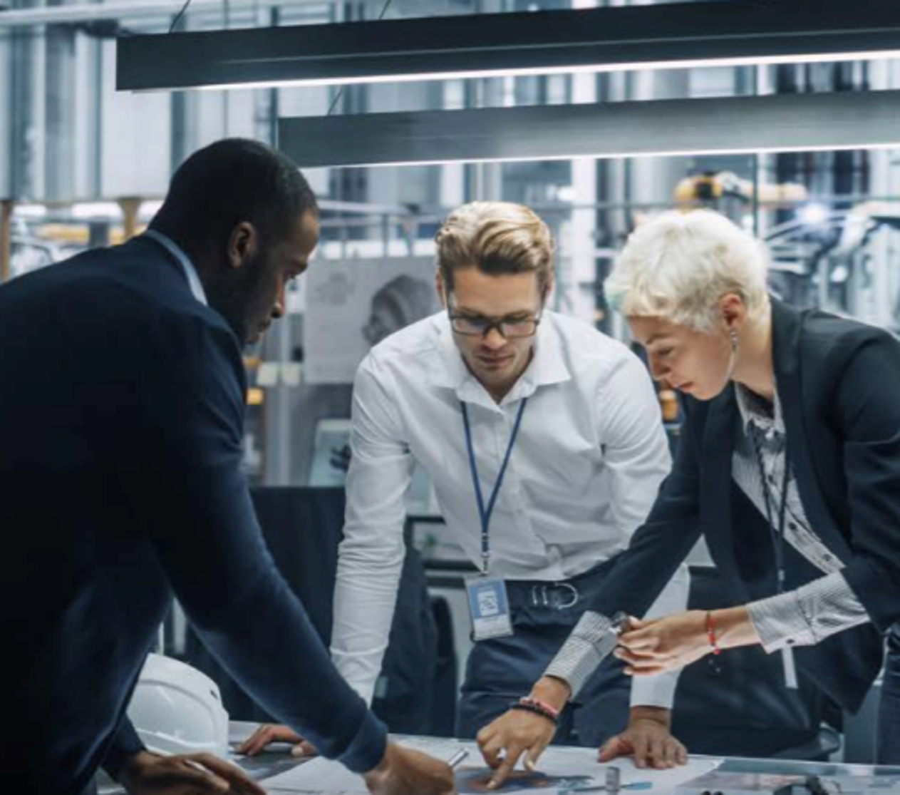 Automotive Employees Working together