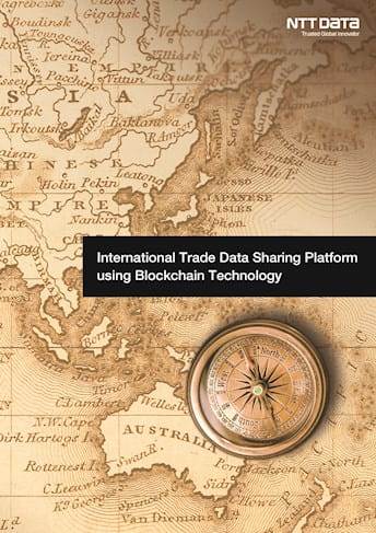a map with the words international trade data sharing platform using blockchain technology
