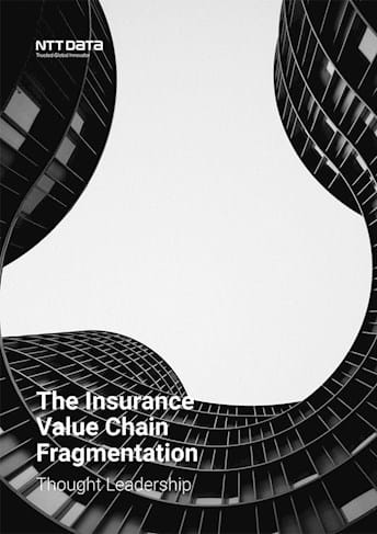 The insurance value chain fragmentation front cover image of looking up at the sky in a block of flats
